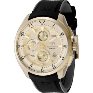 NWT Authentic Technomarine Ocean Chronograph Quartz Gold Dial Men's Watch